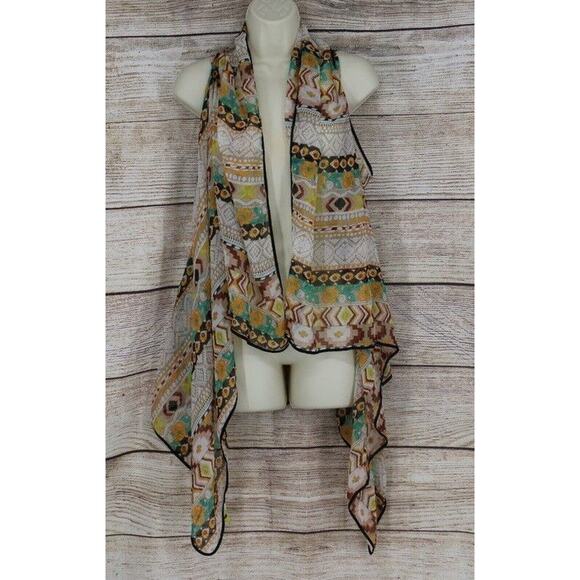 Passion 4 Fashion Womens Size Small Medium Light Southwest Sleeveless Duster Tan - Picture 1 of 7
